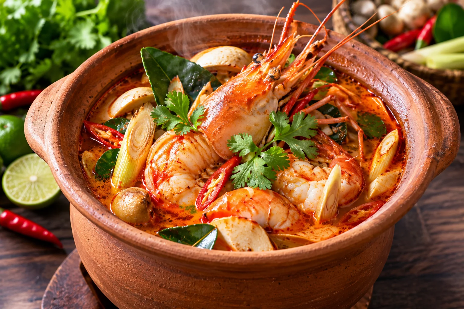 Authentic Thai Savory Food Tom Yum Goong and Curries