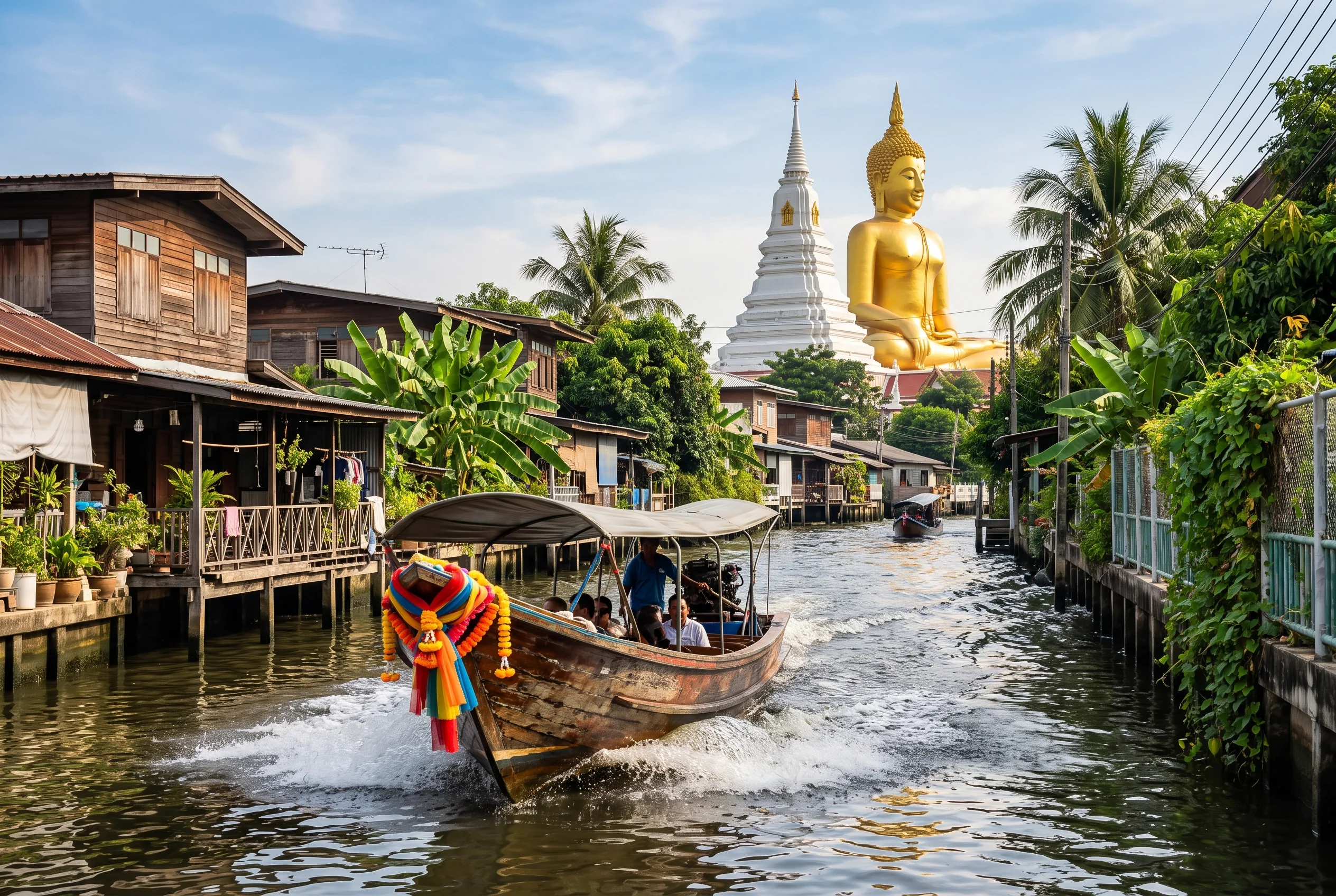 Bangkok Canal Tour Longtail Boat on Thonburi Khlongs