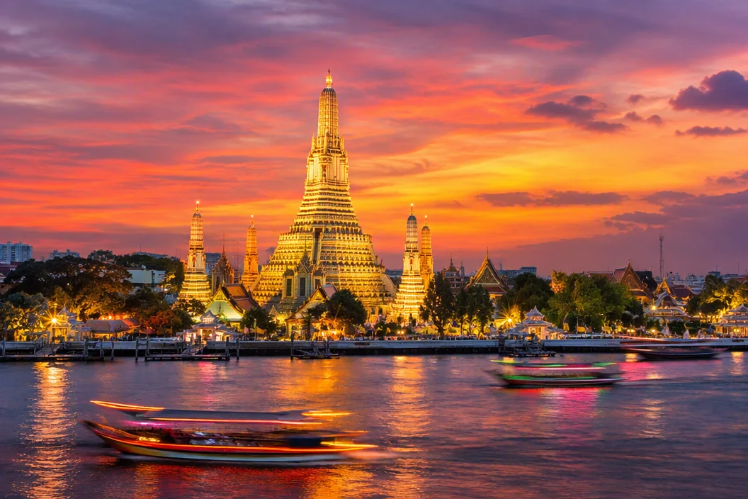 Bangkok Wat Arun Sunset Photography Chao Phraya River